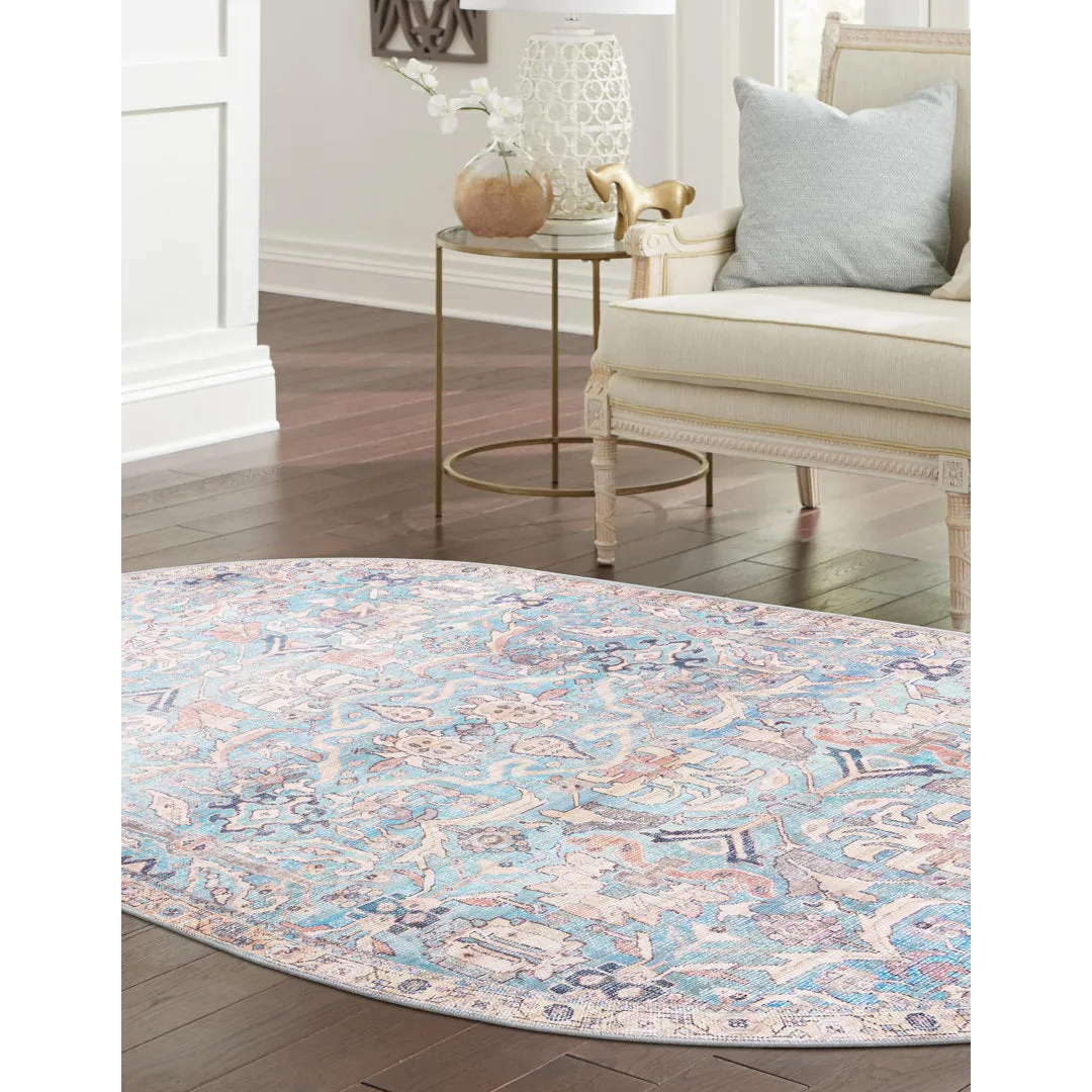 Enger Blue Area Rug Mistana™ Rug Size: Oval 7'10" x 10'