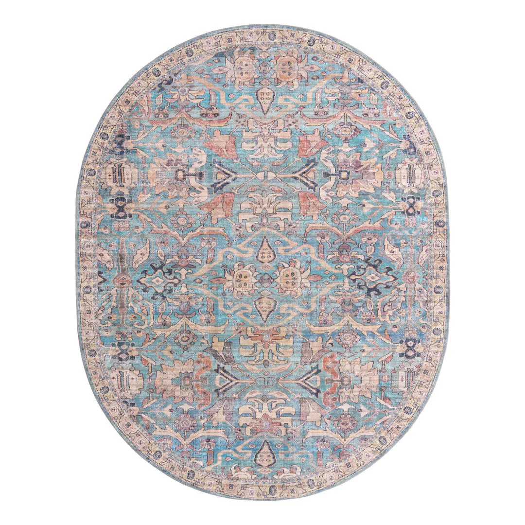 Enger Blue Area Rug Mistana™ Rug Size: Oval 7'10" x 10'