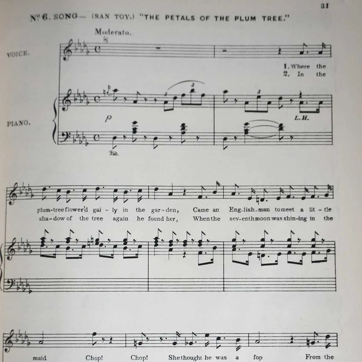 English Victorian Book: San Toy, A Musical Comedy in Two Acts by Edward Morton