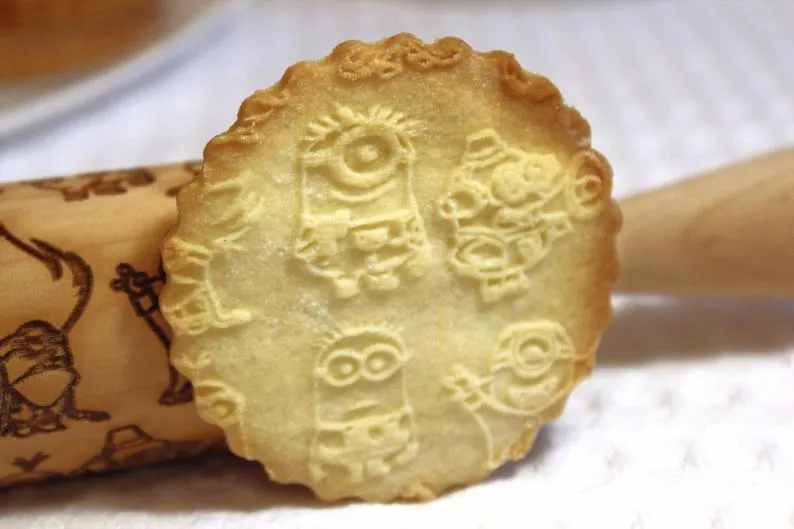 Engraved Embossing Rolling Pin, Kids Baking,Clay Stamp,Christmas Gift