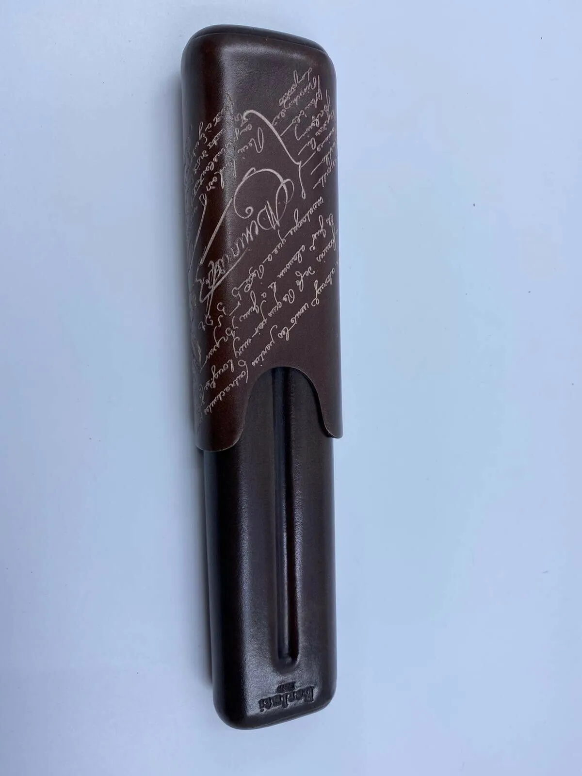 Engraved Venezia Calf Leather Two-Cigar Case