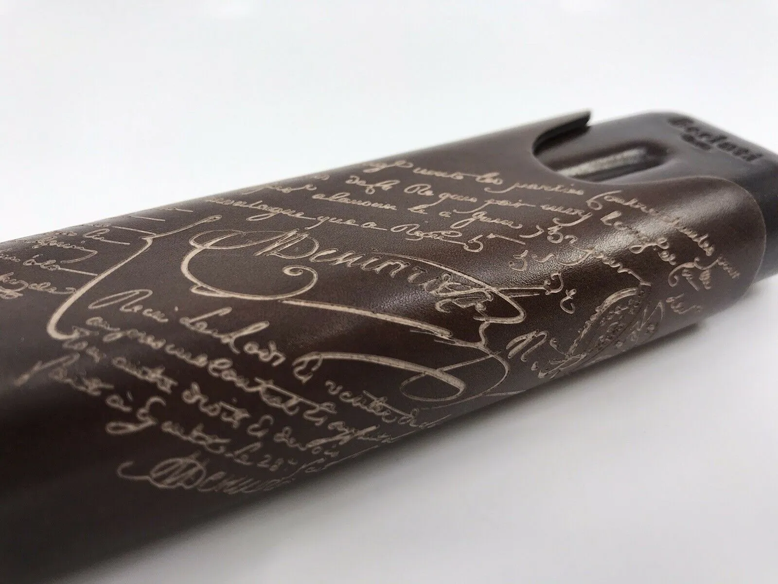 Engraved Venezia Calf Leather Two-Cigar Case