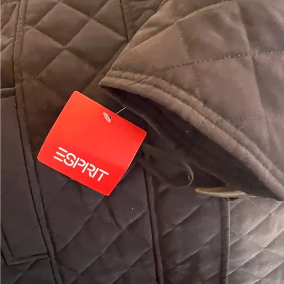 Espirit NWT Women's Brown Quilted Parka Jacket Size XL