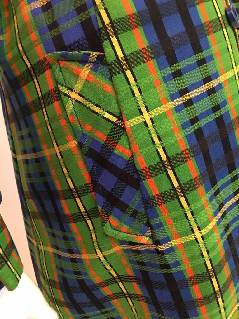 Estelle Allardale 1970's Plaid Maxi Coat