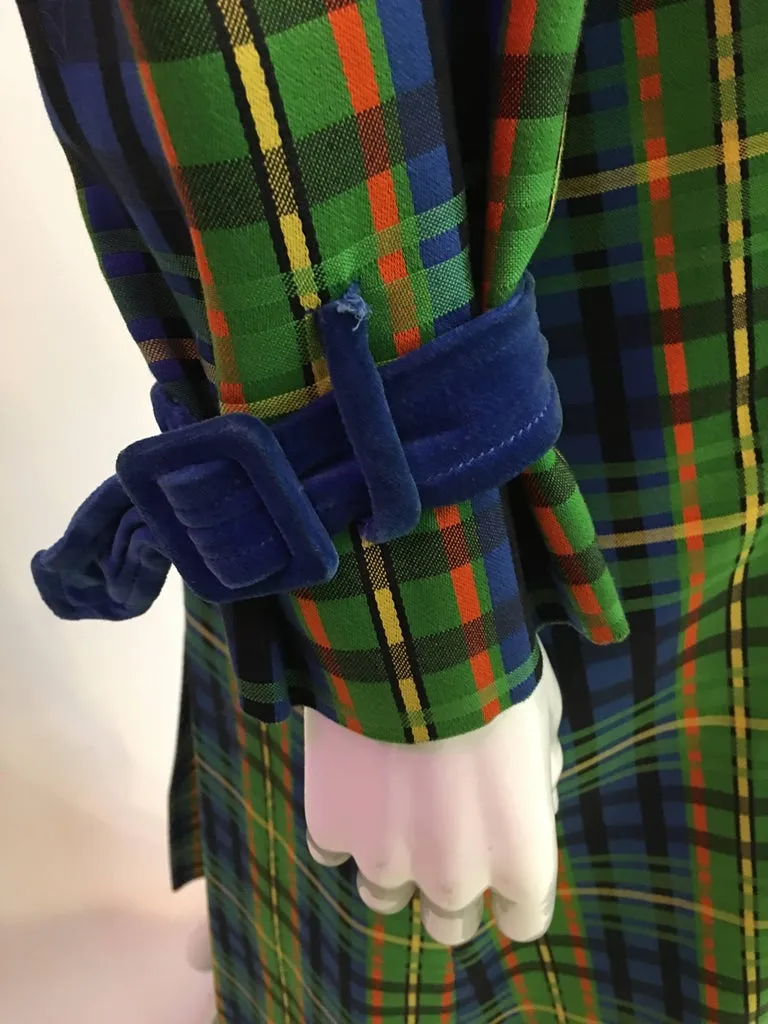 Estelle Allardale 1970's Plaid Maxi Coat