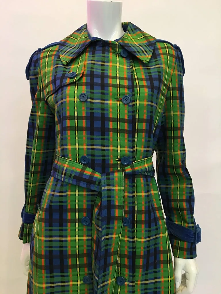 Estelle Allardale 1970's Plaid Maxi Coat