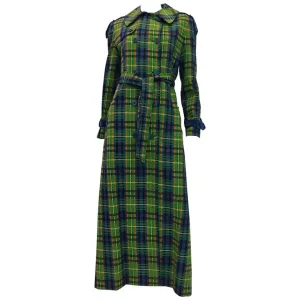 Estelle Allardale 1970's Plaid Maxi Coat