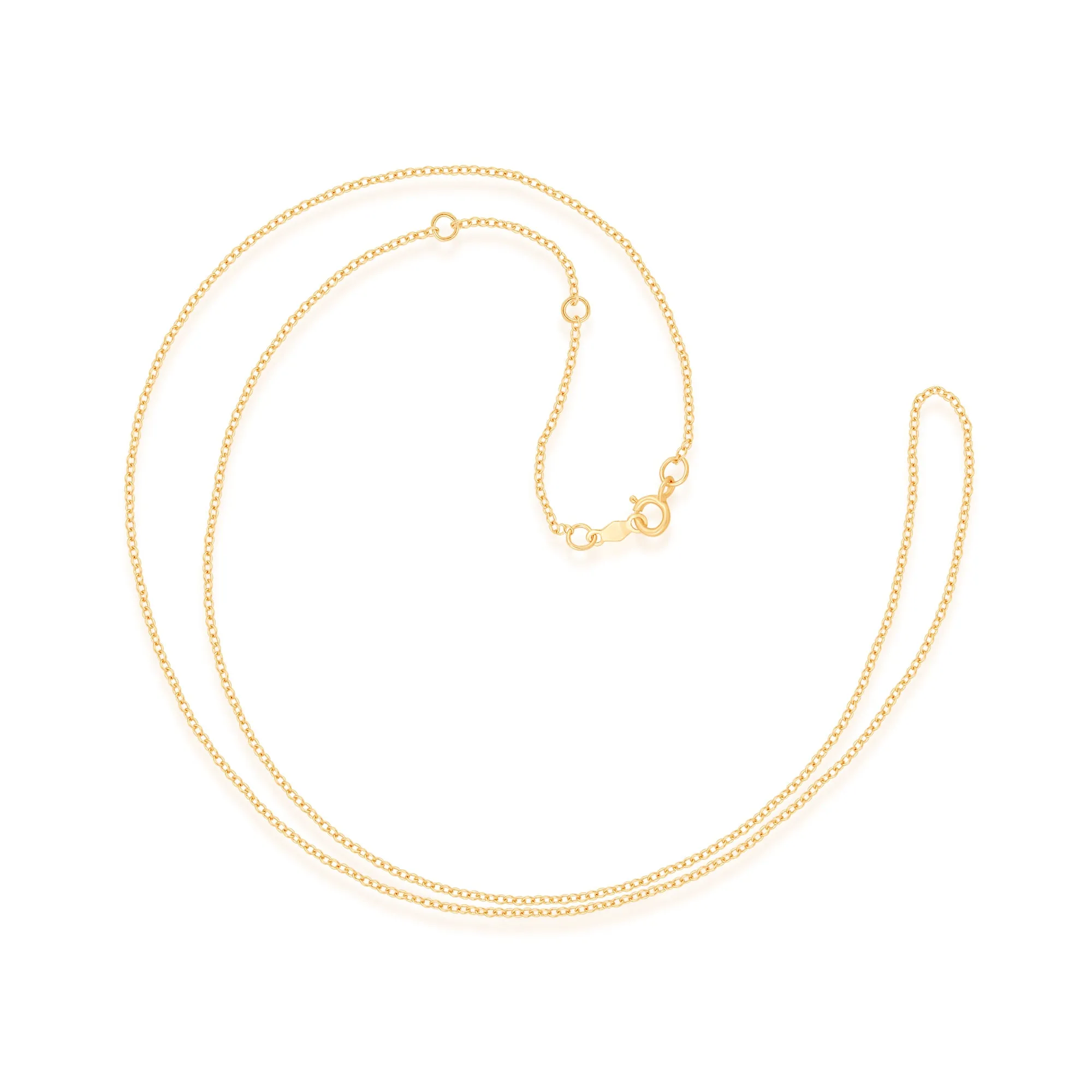 Everyday Elegance 14K Yellow Gold 1.1 mm Cable Chain Necklace with Spring-ring Clasp |17", 18", 19" (inches)  Extendable Length