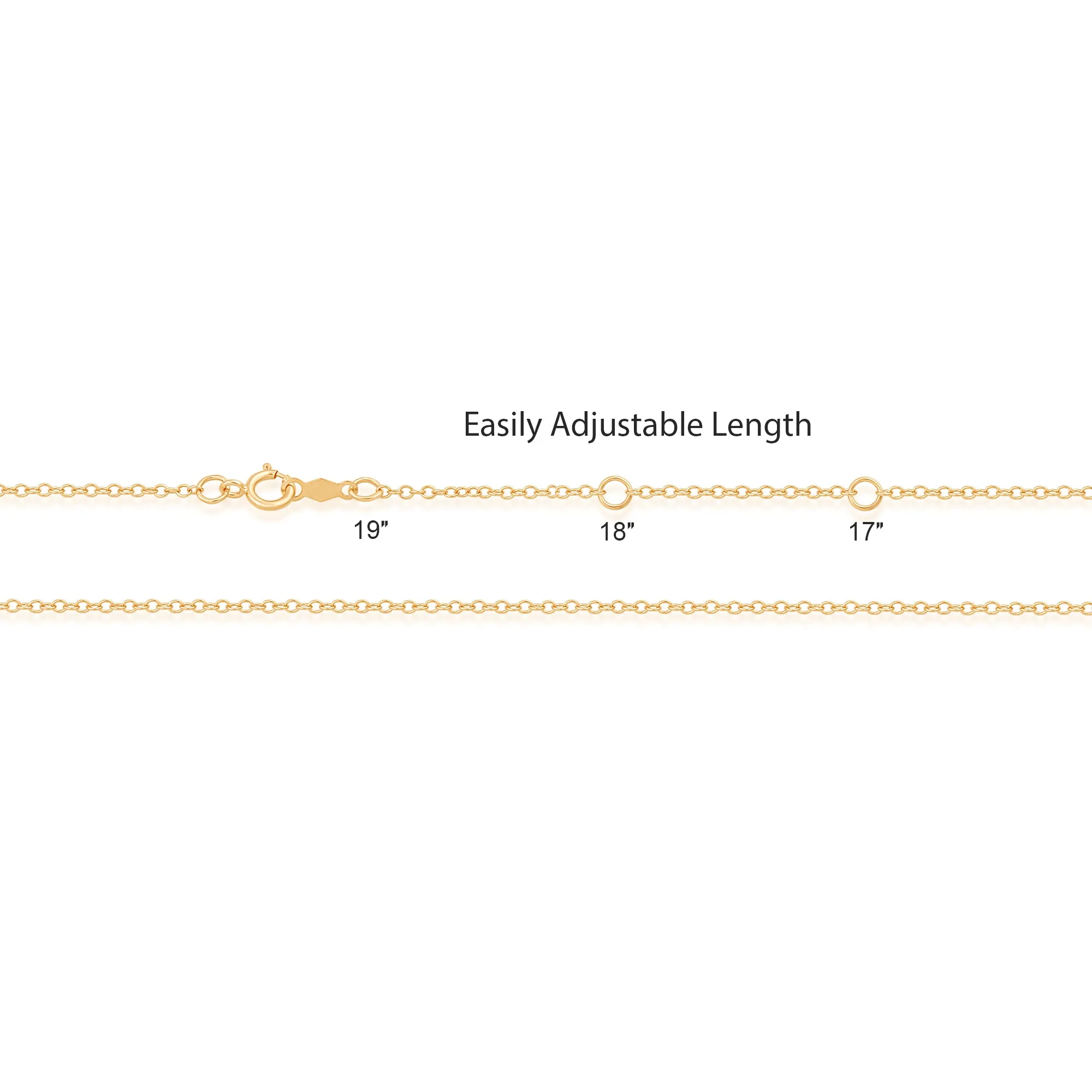Everyday Elegance 14K Yellow Gold 1.1 mm Cable Chain Necklace with Spring-ring Clasp |17", 18", 19" (inches)  Extendable Length