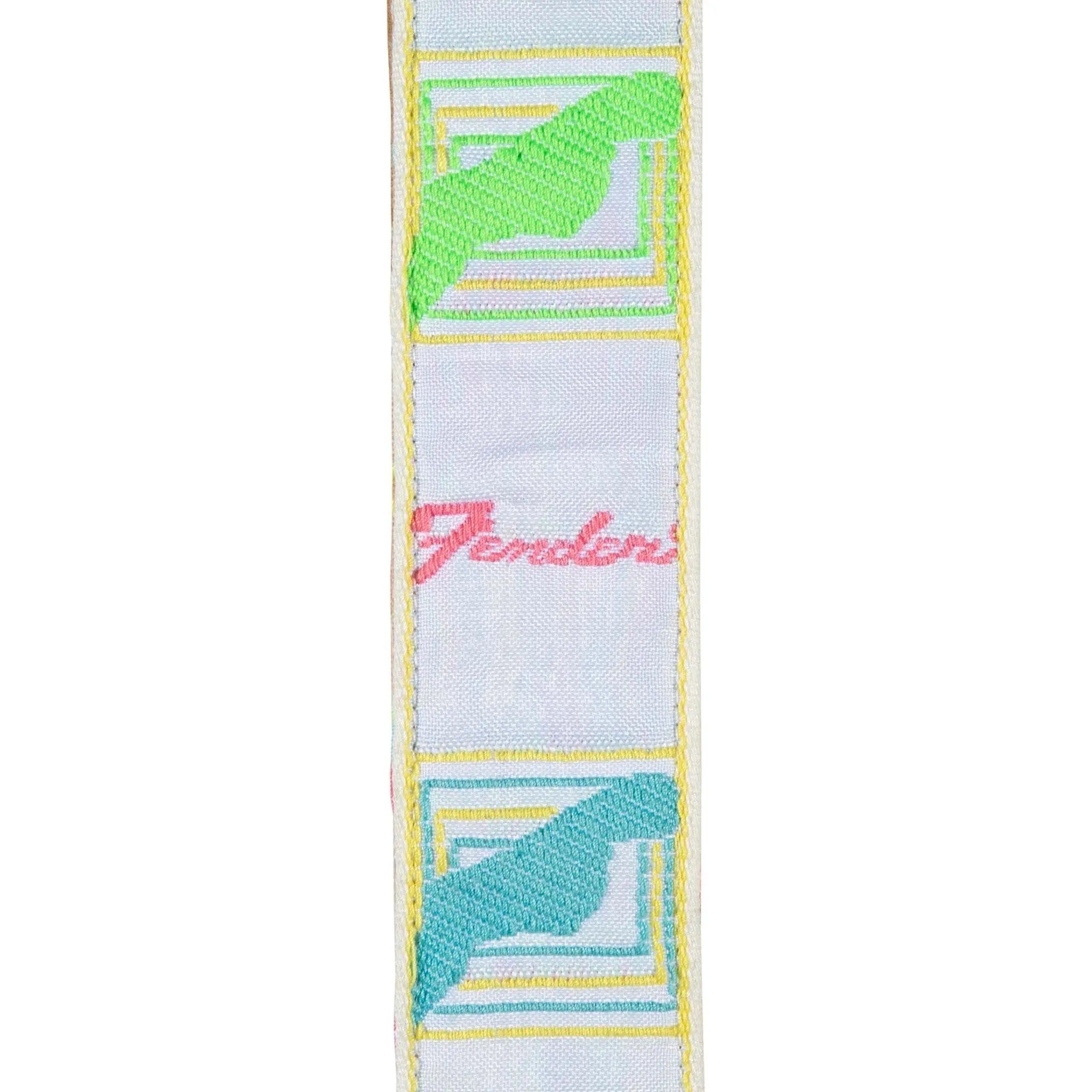 Fender Japan Hama Okamoto Signature Guitar Strap, White/Yellow/Pink/Blue/Grey