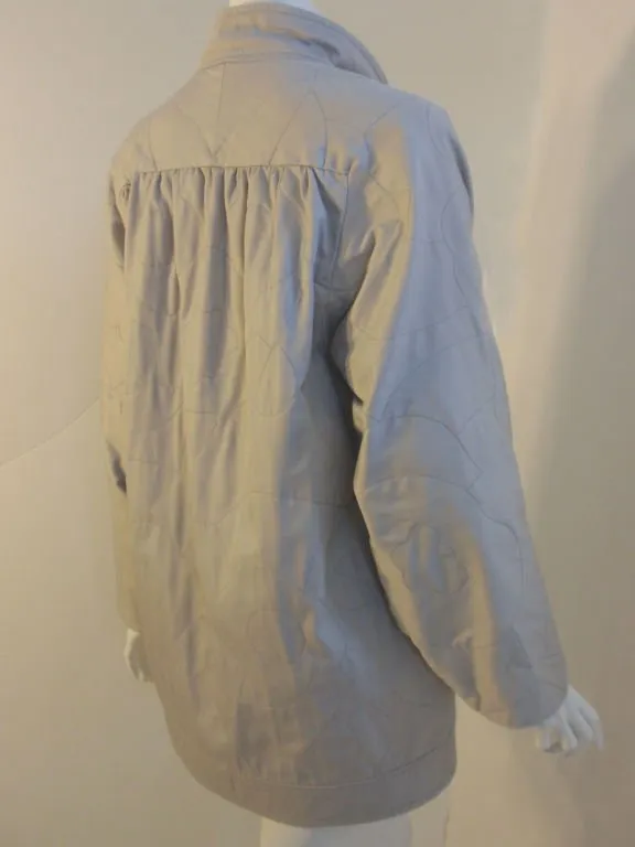 FENDI 1980s Gray Quilted Oversized Jacket Size 38