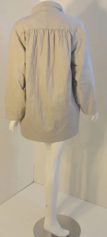 FENDI 1980s Gray Quilted Oversized Jacket Size 38