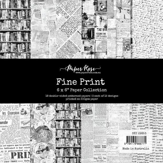 Fine Print 6x6” Paper Pad 29853 Paper Rose