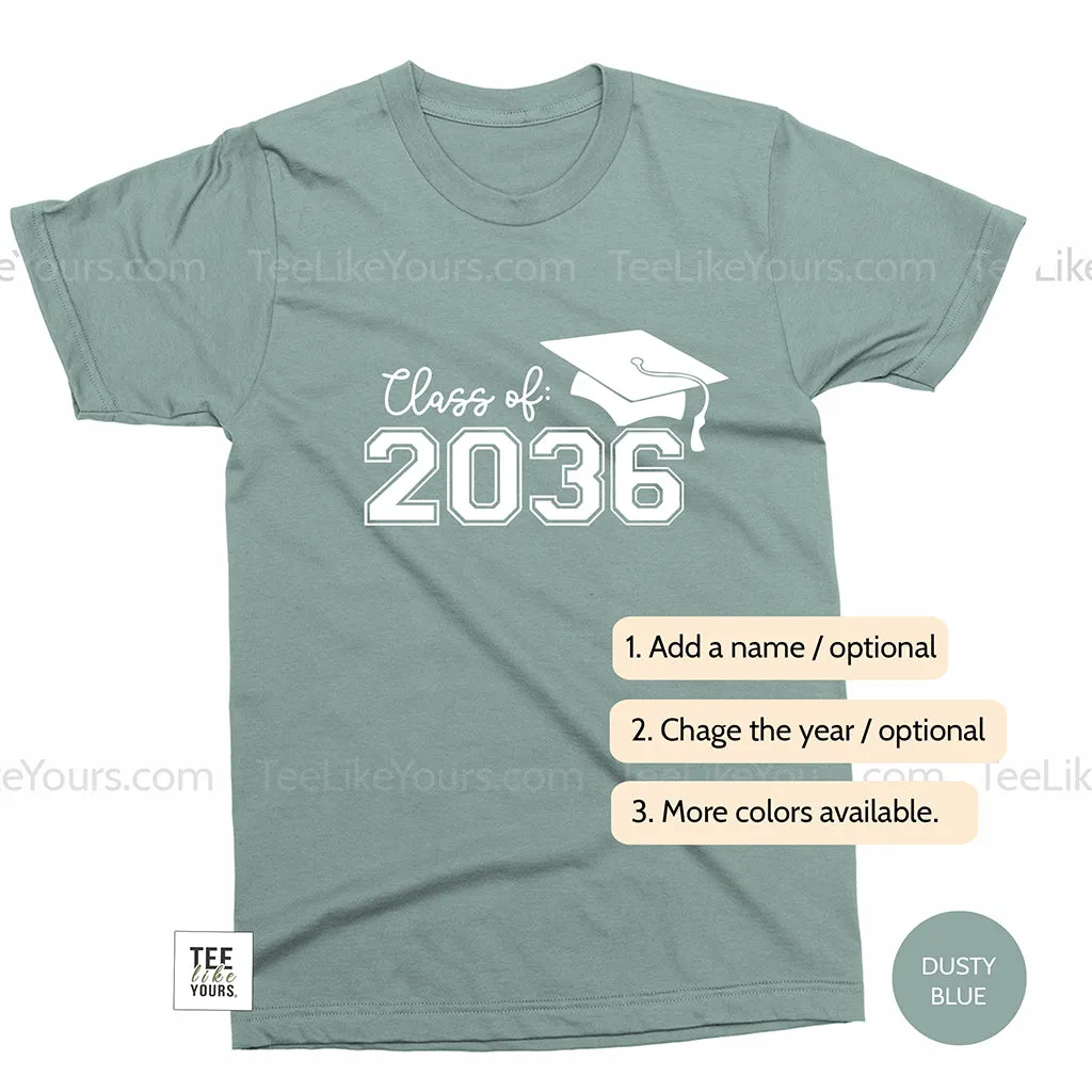 First day of school shirt, Kindergarten shirt, Class of 2034, 2035, 2036, 2037 etc. Custom Grow with me shirt, First Grade 2023 - FRONT BACK