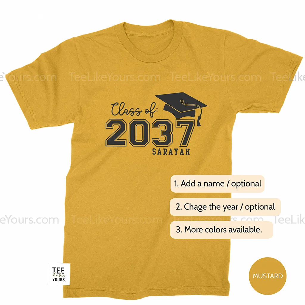 First day of school shirt, Kindergarten shirt, Class of 2034, 2035, 2036, 2037 etc. Custom Grow with me shirt, First Grade 2023 - FRONT BACK