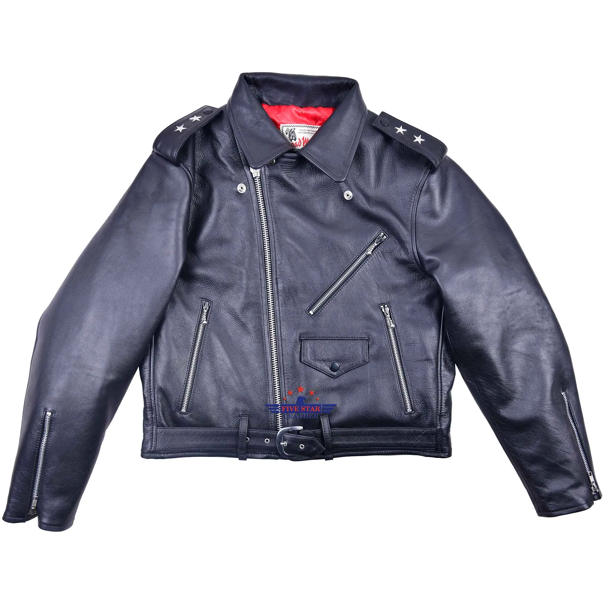 FiveStar Leather 1950's Two Stars Jacket Black Horsehide leather