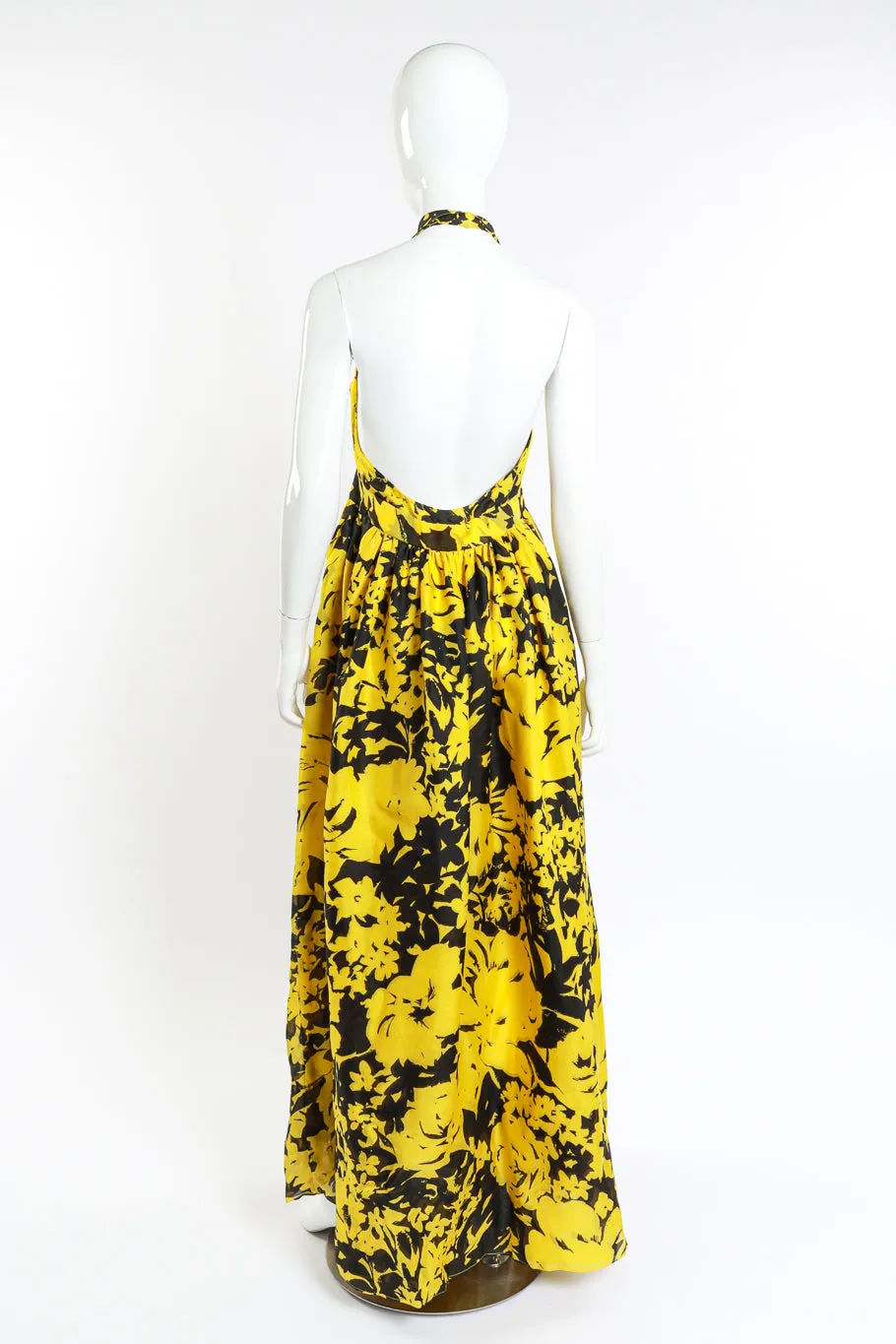 Floral Tuxedo Halter Gown & Shawl