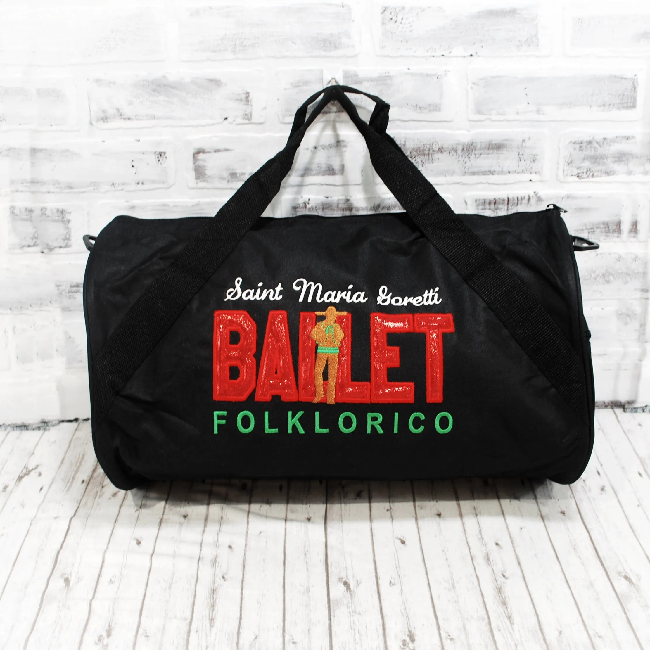 Folklorico Mexican Flag Personalized Duffle or Tote Bag