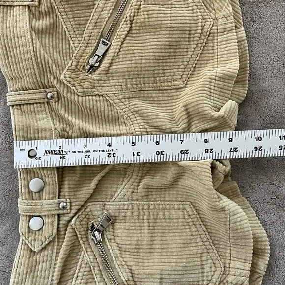 Free People We the Free Welcome to the Party Moto Low Rise Corduroy Shorts 25