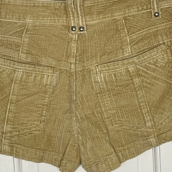 Free People We the Free Welcome to the Party Moto Low Rise Corduroy Shorts 25