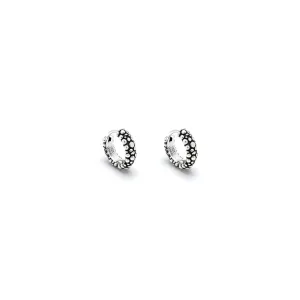 Giovanni Raspini Circle Earrings Huggie Perlage Silver 925 11950