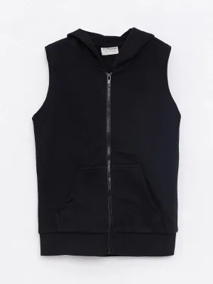 Girls Hooded Zippered Vest