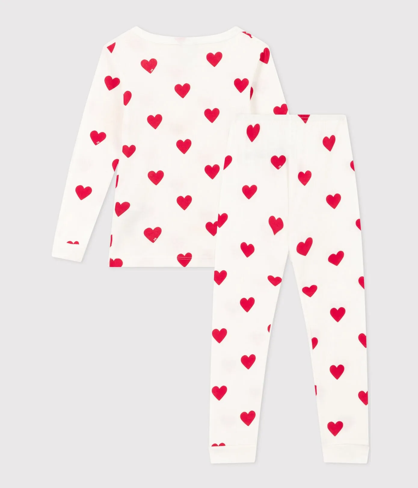 GIRLS' SNUGFIT HEART PATTERNED COTTON PYJAMAS