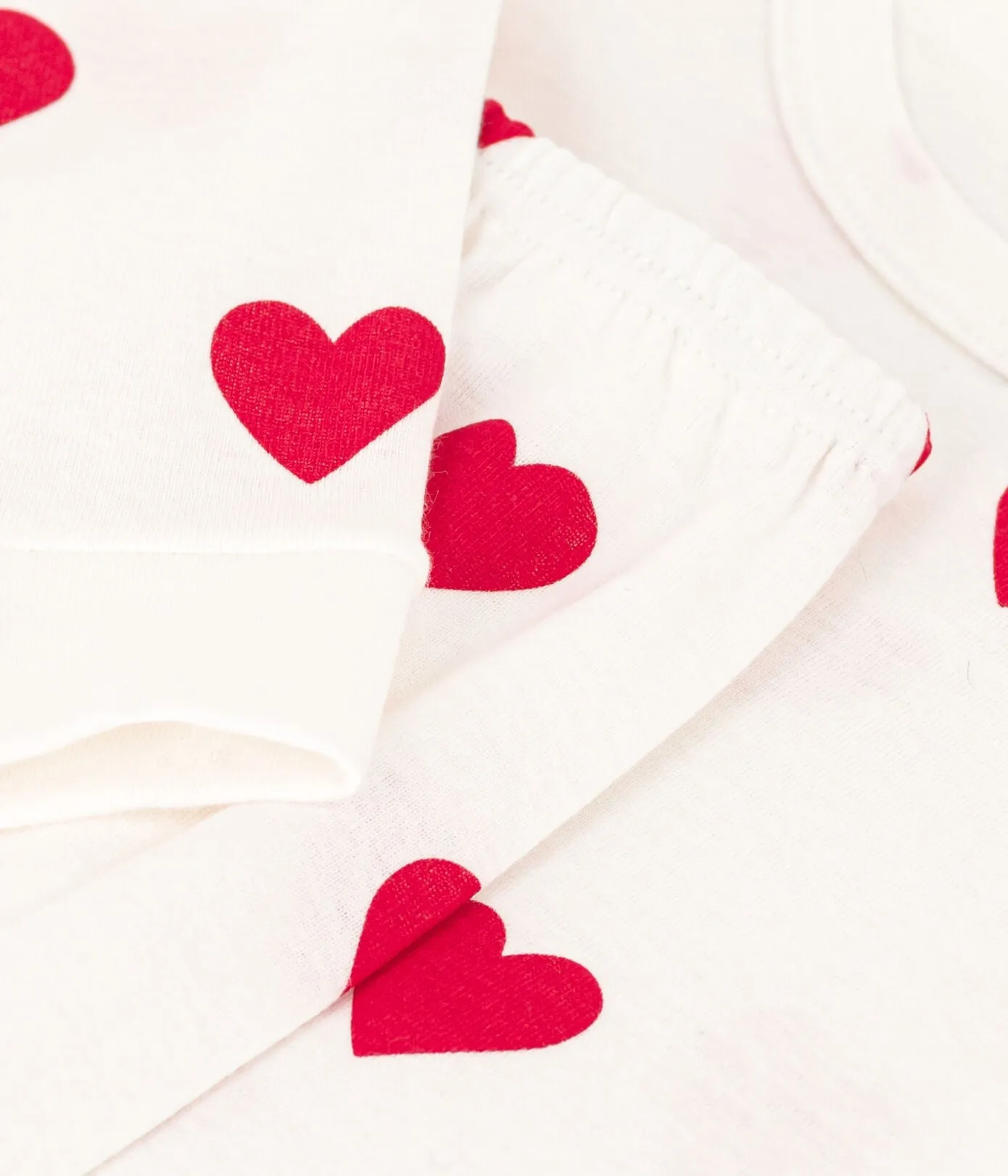 GIRLS' SNUGFIT HEART PATTERNED COTTON PYJAMAS
