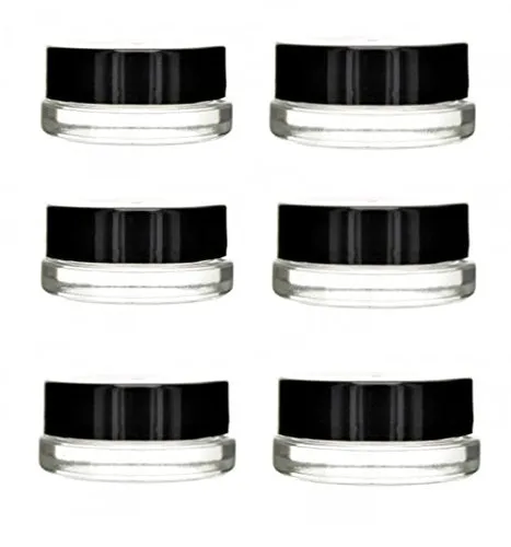 Glass Concentrate Container - 7ML Small jars 7ml Bottle, for Make Up, Eye Shadow, Nails, Powder, oils, waxes, and shatters neatly, Paint, Jewelry (6pc)