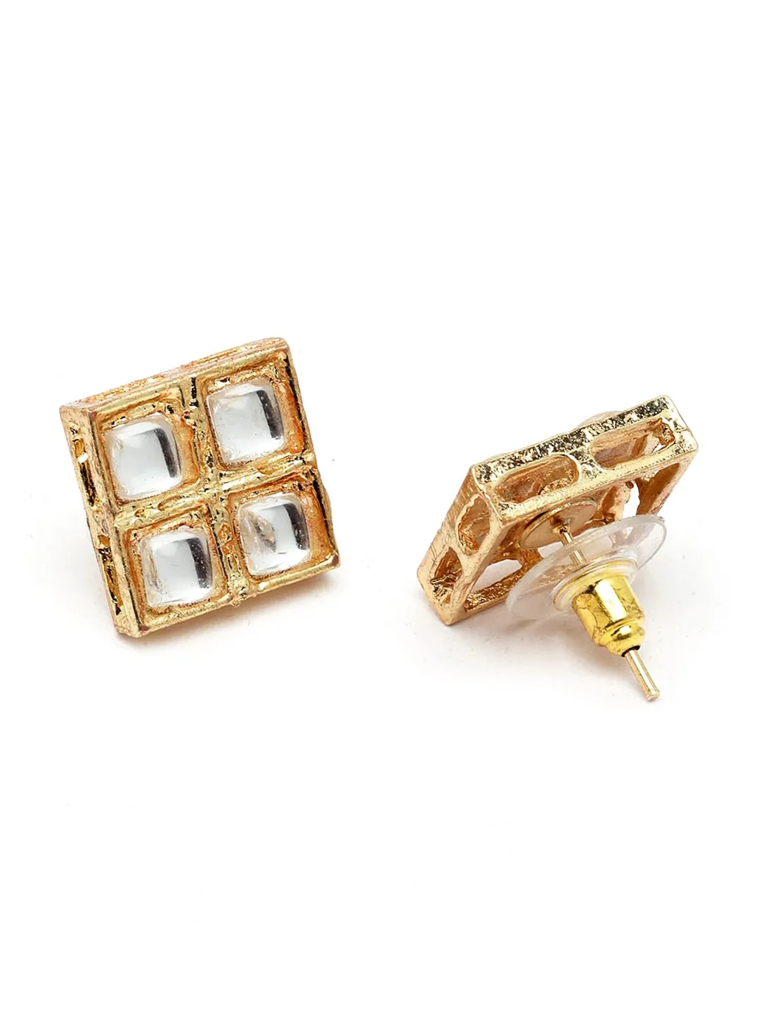 Gold-Plated White Kundan-Studded Handcrafted Jewellery Set
