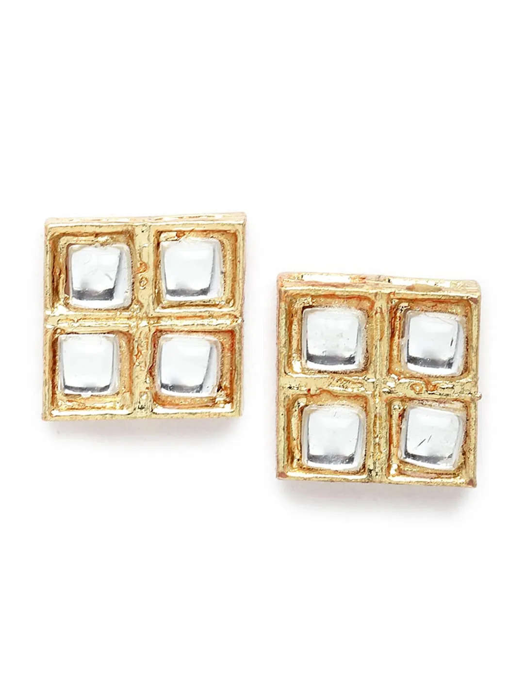 Gold-Plated White Kundan-Studded Handcrafted Jewellery Set