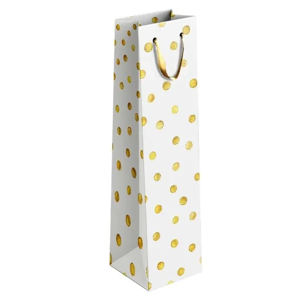 Gold / Silver Patterned Paper Wine Bottle Gift Bag 12 x 36 x 10 cm Assorted Designs P1913 (Large Letter Rate)