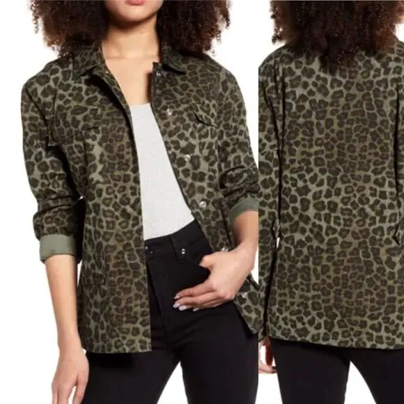 GOOD AMERICAN Camo Snap Front Jacket!