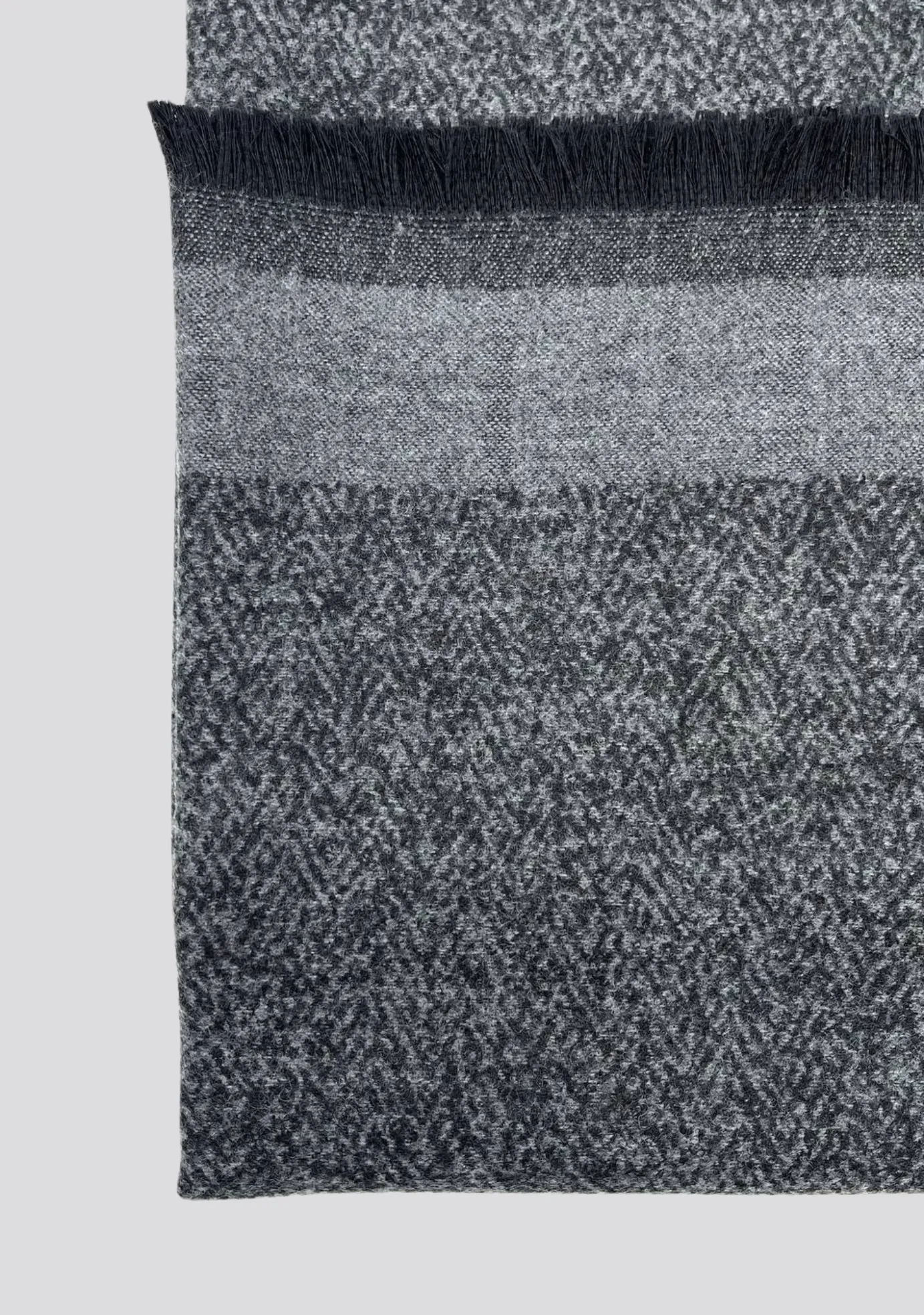 Gray Patterned Cashmere Scarf