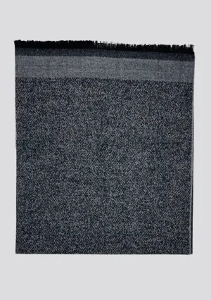 Gray Patterned Cashmere Scarf