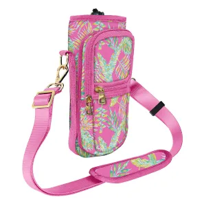 Green Fern FAdjustable Strap Fern Print Bottle Carrier for Cups