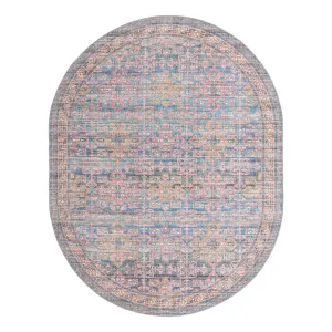 Hadsell Machine Made Power Loom Antique Blue Area Rug Langley Street® Rug Size: Oval 7'10" x 10'