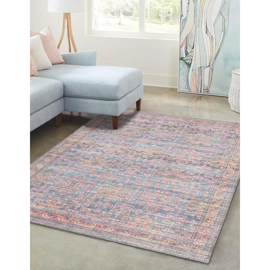 Hadsell Machine Made Power Loom Antique Blue Area Rug Langley Street® Rug Size: Rectangle 3'3" x 5'3"