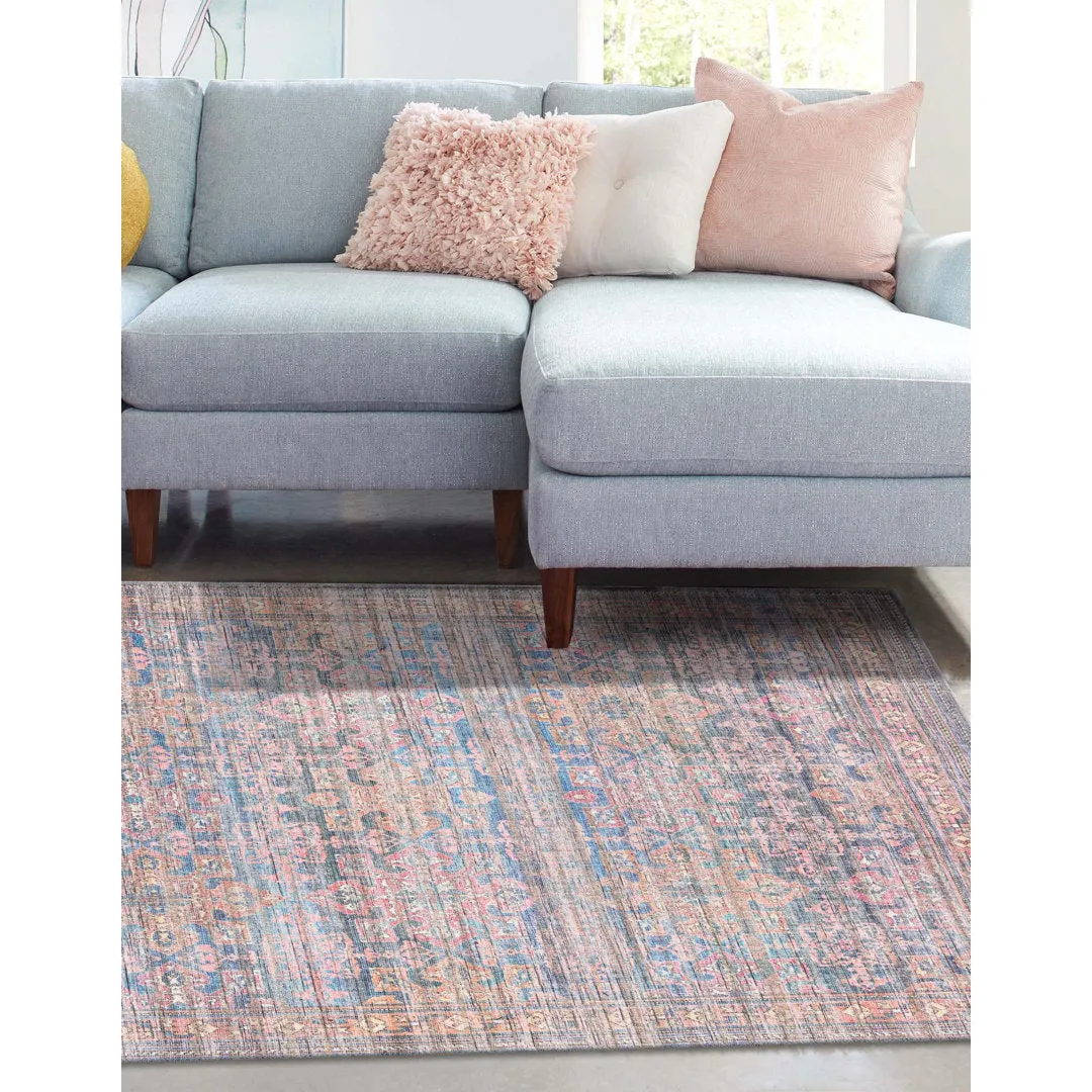 Hadsell Machine Made Power Loom Antique Blue Area Rug Langley Street® Rug Size: Rectangle 3'3" x 5'3"