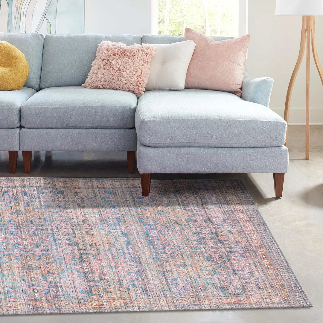 Hadsell Machine Made Power Loom Antique Blue Area Rug Langley Street® Rug Size: Rectangle 3'3" x 5'3"