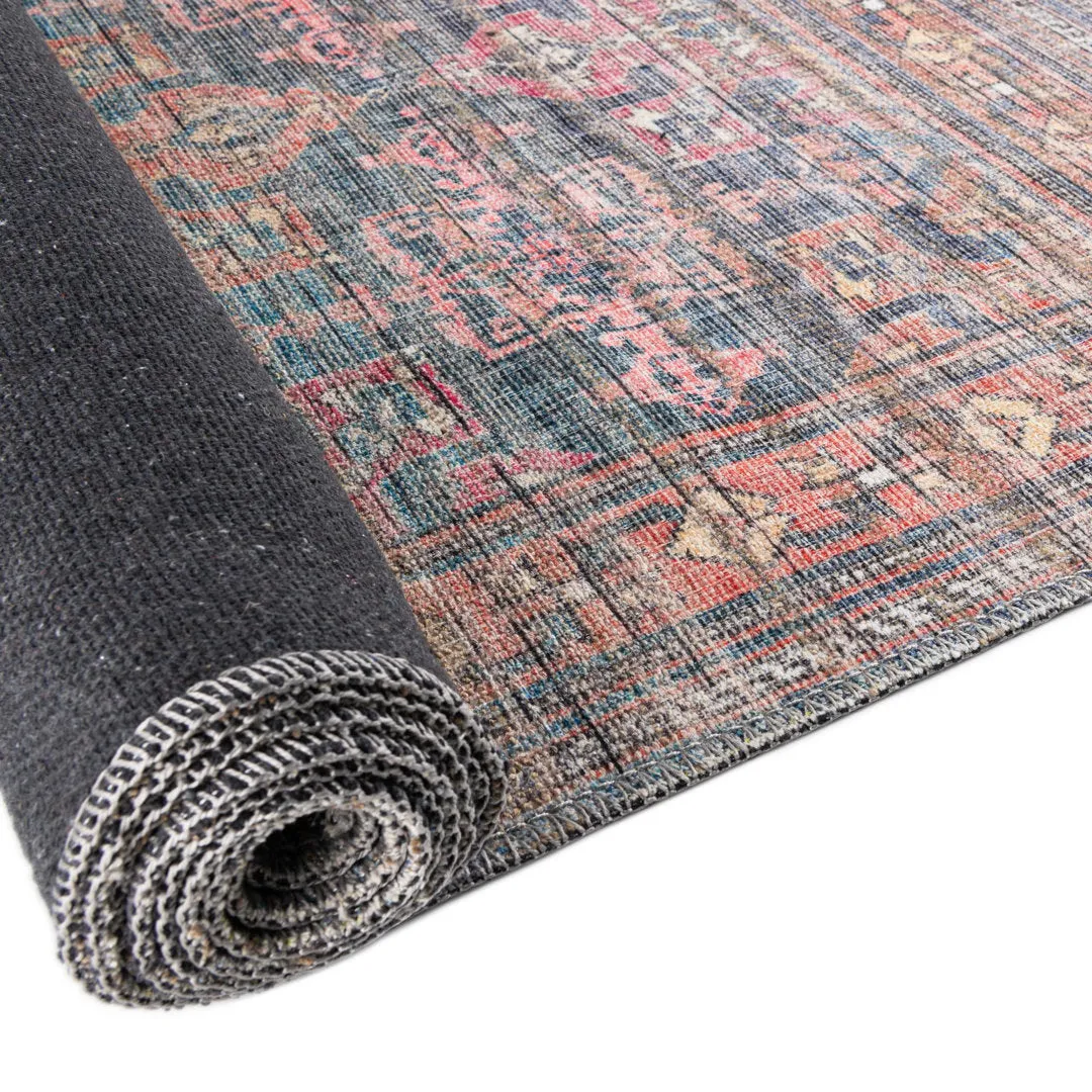 Hadsell Machine Made Power Loom Antique Blue Area Rug Langley Street® Rug Size: Rectangle 3'3" x 5'3"