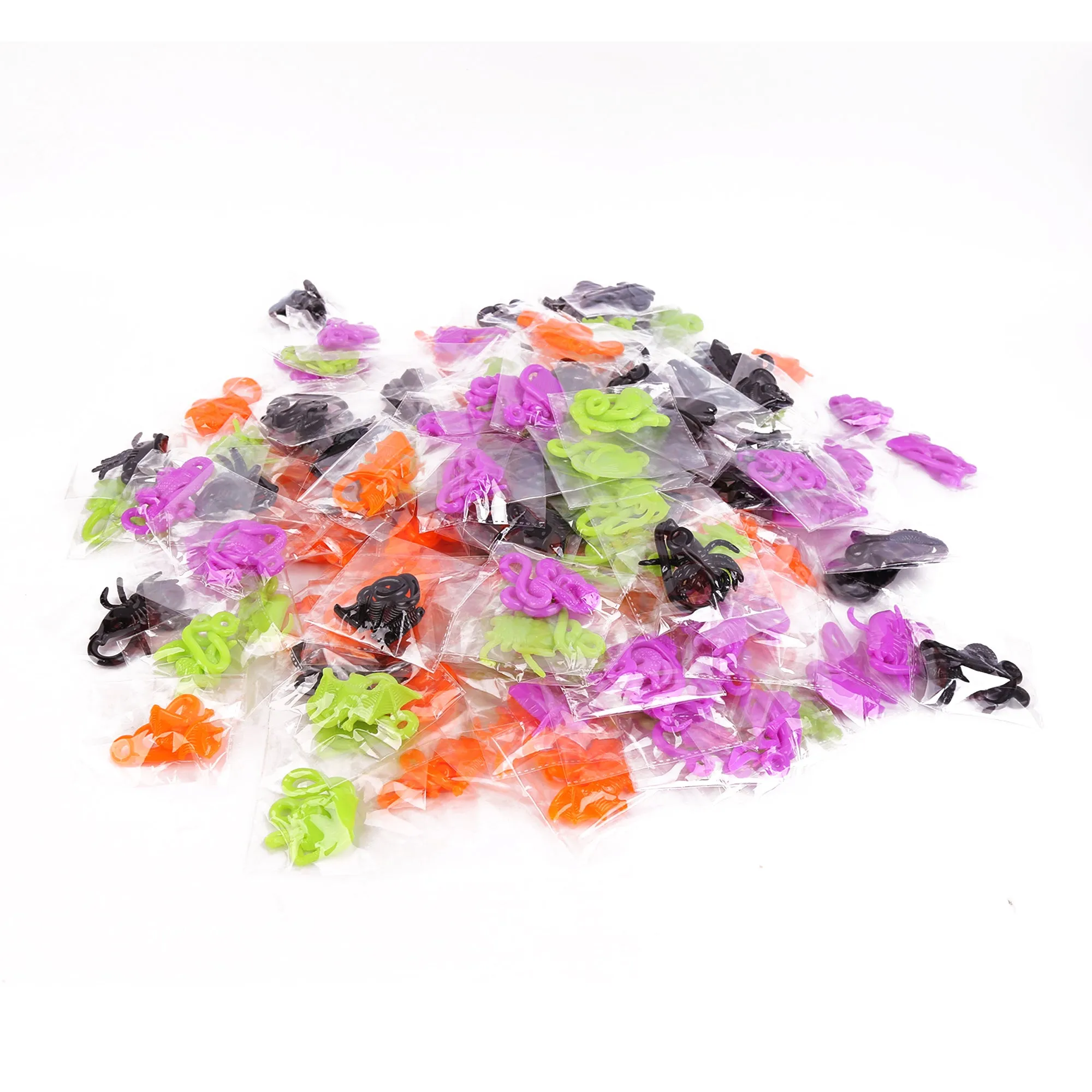 Halloween Jumbo Sticky Assortment Bulk Value Bundle, Large Sticky Spiders, Bats, Snakes, 150 Pcs