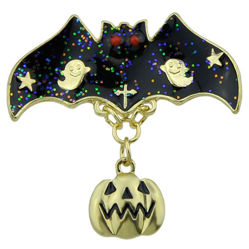 Halloween Pumpkin Ghost Bat Star Brooch