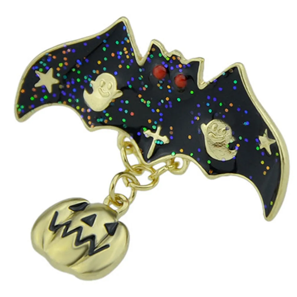 Halloween Pumpkin Ghost Bat Star Brooch
