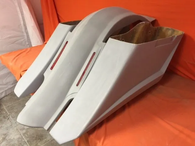 Harley Davidson 6" Trendsetter Extended Saddlebag LED Fender Kit - No Cut Outs No Lids / 2014 - 2018