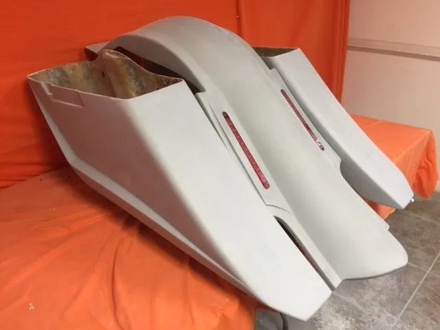 Harley Davidson 6" Trendsetter Extended Saddlebag LED Fender Kit - No Cut Outs No Lids / 2014 - 2018