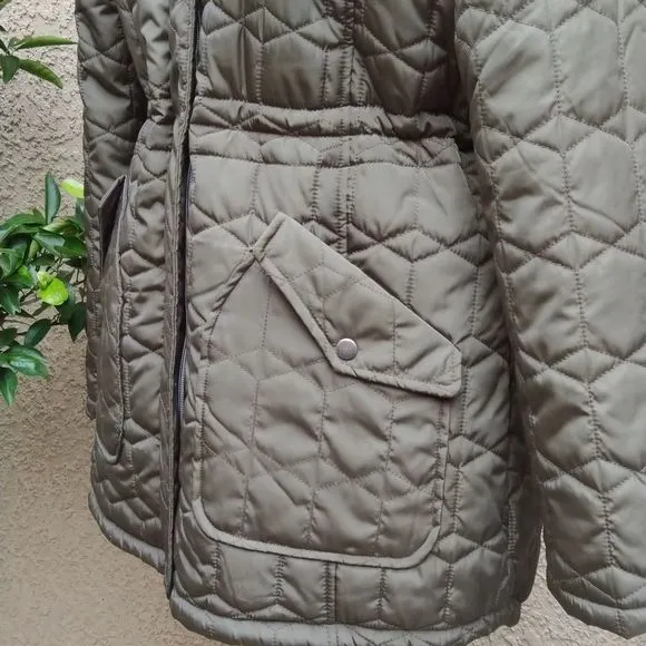 Harve Benard Quilted Anorak Parka Jacket Army Green  Sz XL NWoT