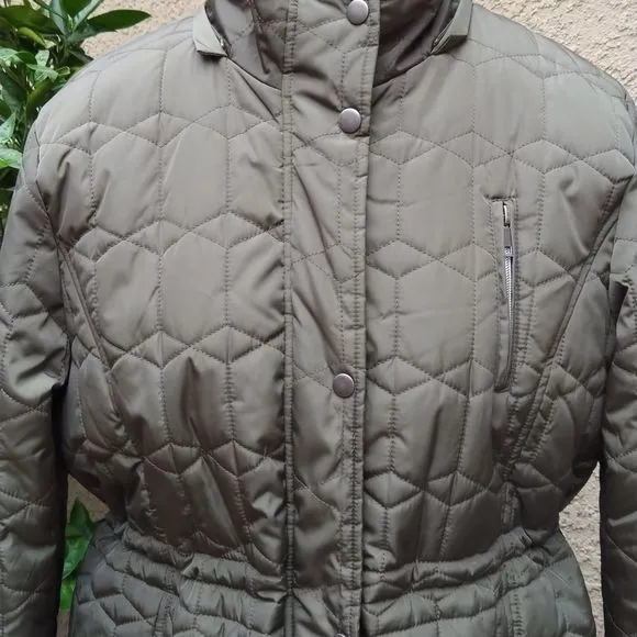 Harve Benard Quilted Anorak Parka Jacket Army Green  Sz XL NWoT