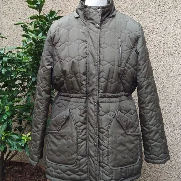 Harve Benard Quilted Anorak Parka Jacket Army Green  Sz XL NWoT