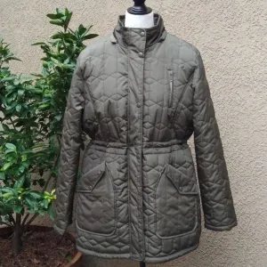 Harve Benard Quilted Anorak Parka Jacket Army Green  Sz XL NWoT